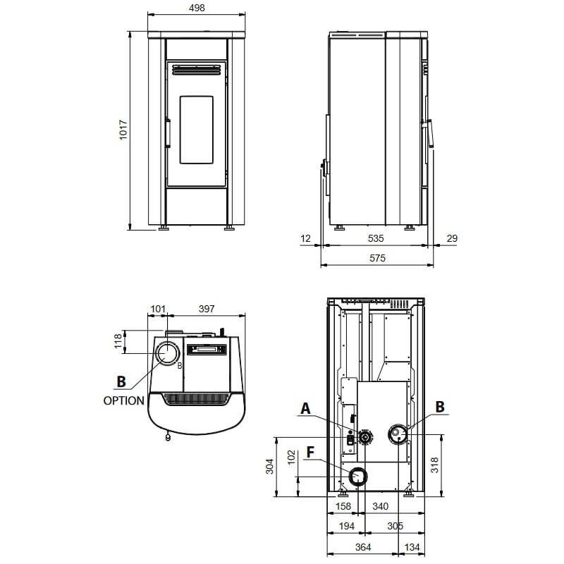 Pelletofen La Nordica Extraflame Klaudia Plus 5.0 (kanalisierbar) - 8 kW