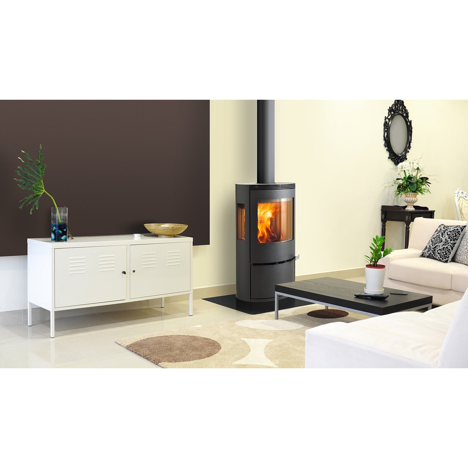 Kaminofen ILD 10 Eco AP mit Seitenfenster (BP) - 6,5 kW - Schwarz