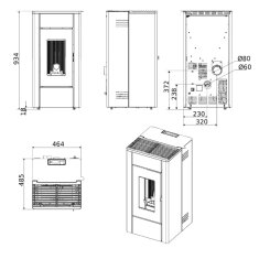 Pelletofen MCZ MAY Air 7 R S2 5S (Anschluss hinten) - 7 kW