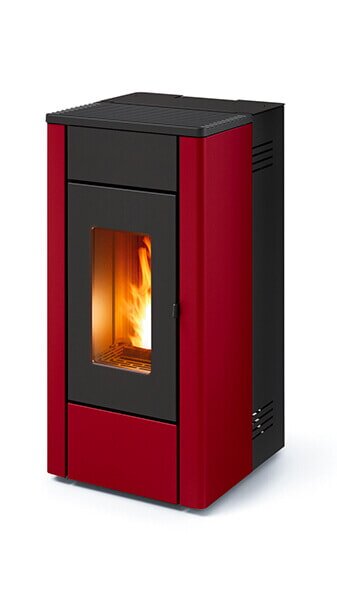 Eckiger Pelletofen MCZ Amy Air - 6 kW, grau