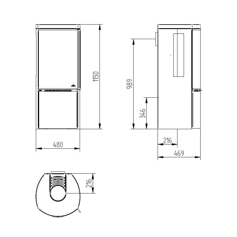 Kaminofen Jydepejsen Cozy Classic mit Seitenfenster - 6 kW