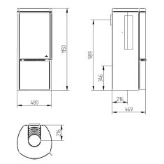 Kaminofen Jydepejsen Cozy Classic mit Seitenfenster - 6 kW
