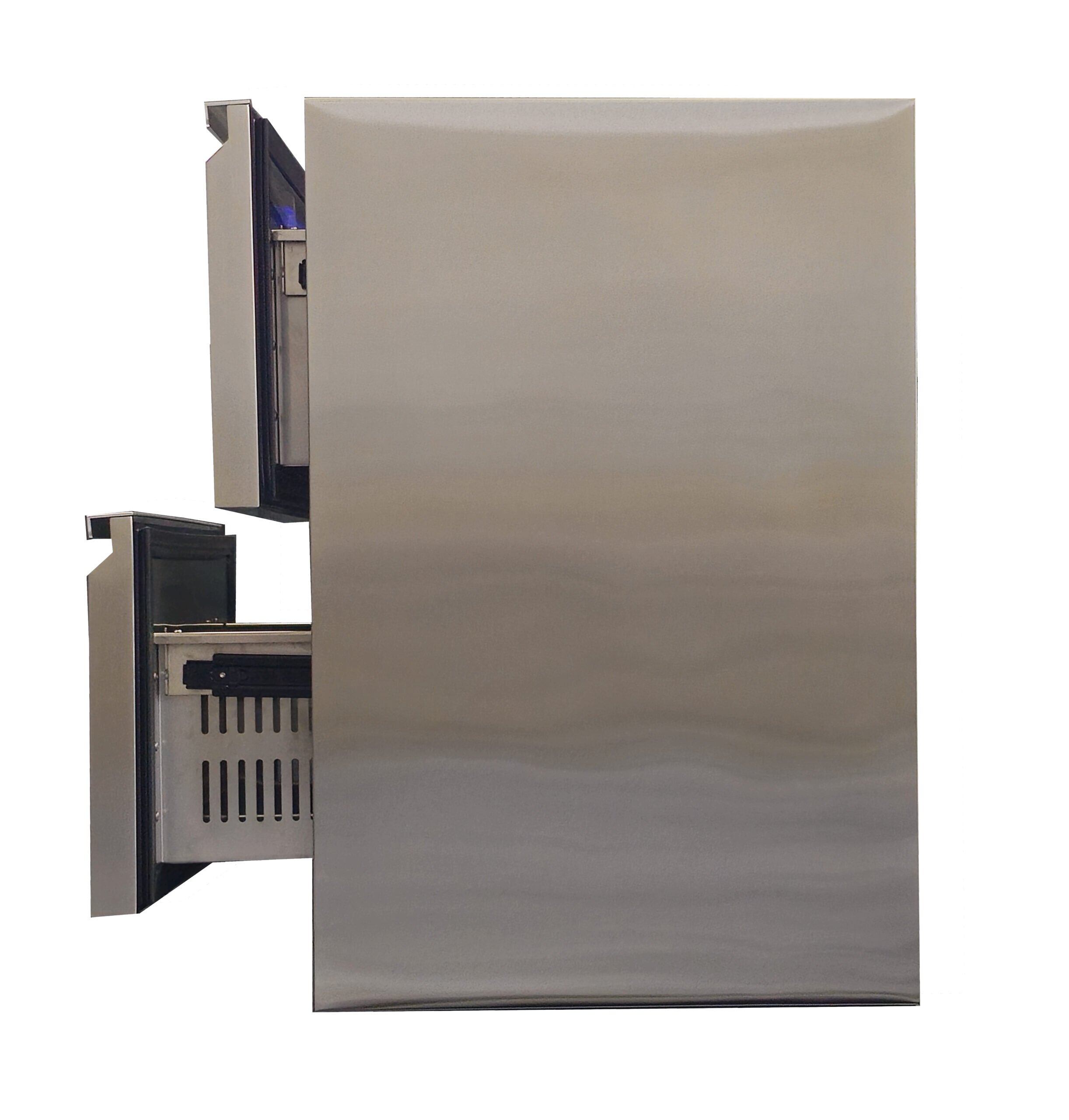 Vivandio Outdoor (Wein)kühlschrank mit Schubladen FD-110, 2 Zonen - Silber