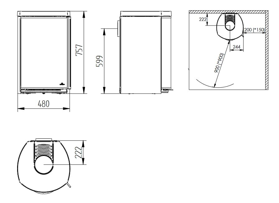 Kaminofen Jydepejsen Cozy Classic Wall - 6 kW