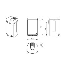 Kaminofen Jydepejsen Cozy Classic Wall mit Seitenfenster - 6 kW