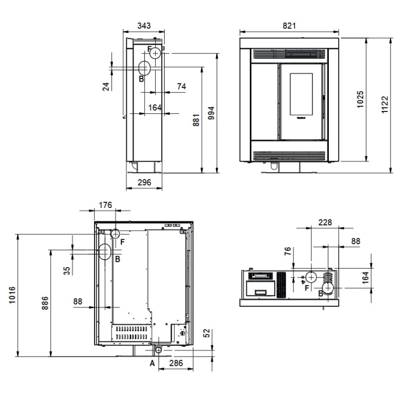 Pelletofen La Nordica Extraflame Souvenir Plus Steel 5.0 (kanalisierbar) - 10 kW