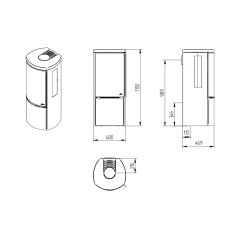 Kaminofen Jydepejsen Cozy Modern mit Seitenfenster - 6 kW