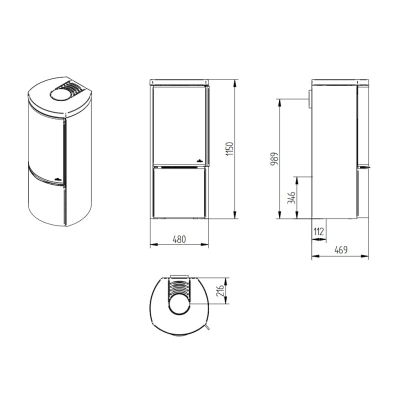 Kaminofen Jydepejsen Cozy Modern Wall - 6 kW