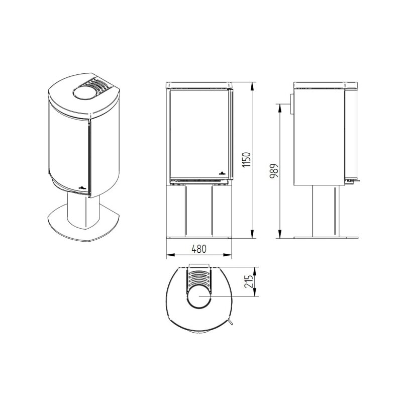 Kaminofen Jydepejsen Cozy Modern Base - 6 kW
