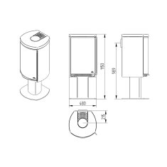 Kaminofen Jydepejsen Cozy Modern Base - 6 kW