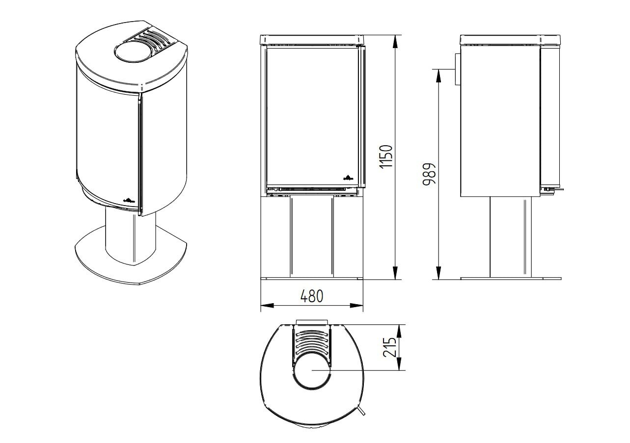 Kaminofen Jydepejsen Cozy Modern Base - 6 kW