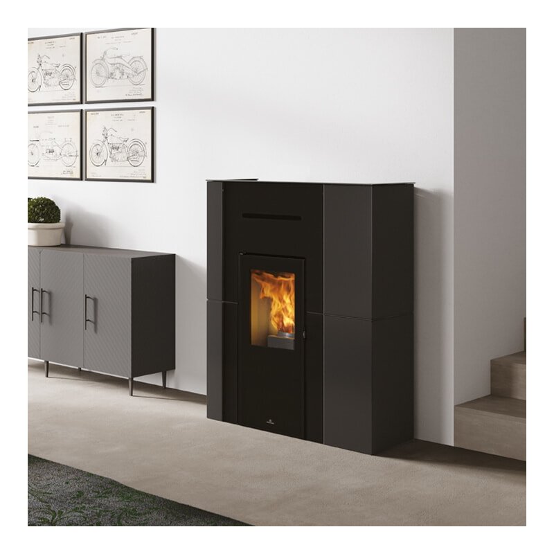 Pelletofen wasserführend Edilkamin BLADE H 15 Evo - Stahl - 14,9 kW