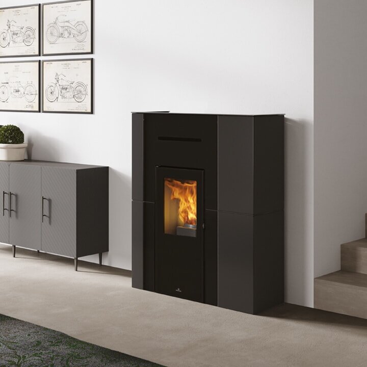 Pelletofen wasserführend Edilkamin BLADE H 15 Evo - Stahl - 14,9 kW