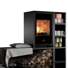 Kaminofen Rizzoli - Serie X - Living - 7,7 kW - Schwarz...