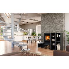Kaminofen Rizzoli - Serie X - Living - 7,7 kW - Schwarz lackiert