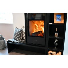Kaminofen Rizzoli - Serie X - Living - 7,7 kW - Schwarz lackiert