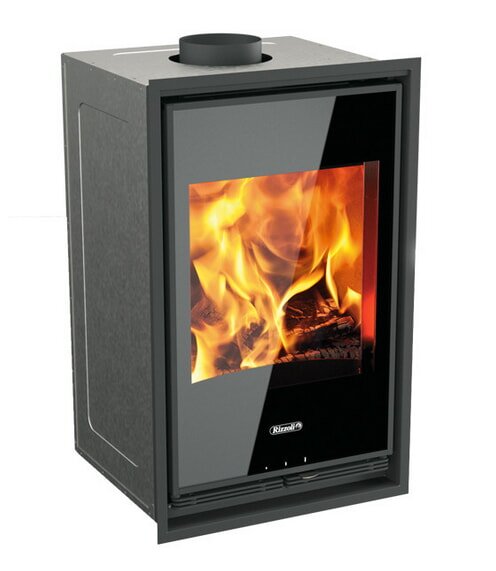 Kamineinsatz Rizzoli - Serie X 50 V - 7,7 kW - Schwarz lackiert