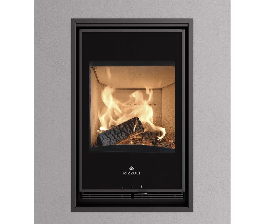 Kamineinsatz Rizzoli - Serie X 50 V - 7,7 kW - Schwarz lackiert