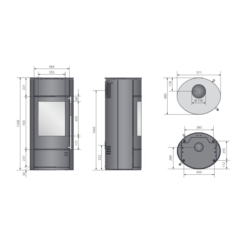 Kaminofen Oranier Polar Neo Blackline - 6,5 kW