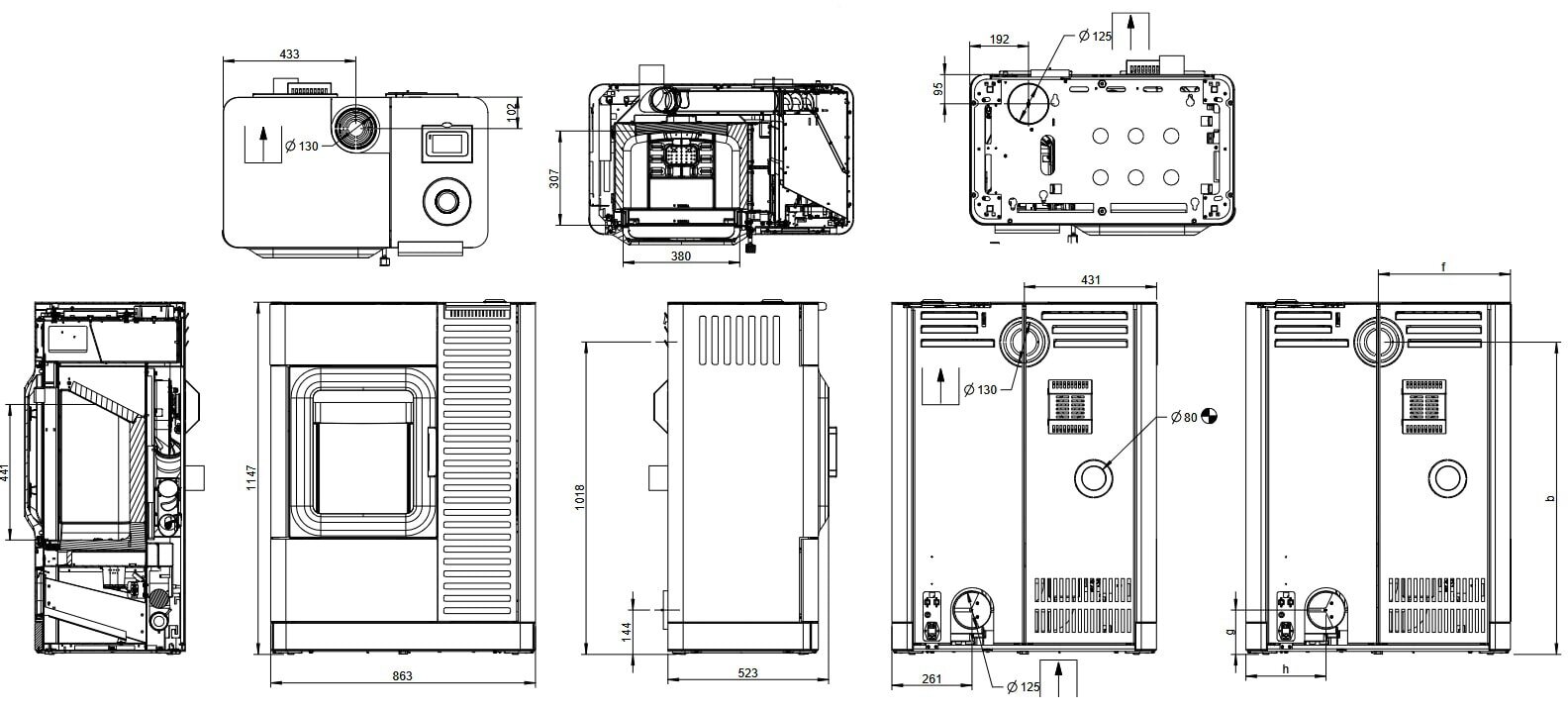 Kombiofen Pellet & Scheitholz Austroflamm Mo Duo - 9,4 kW