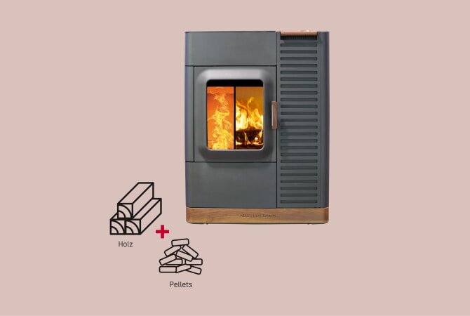 Kombiofen Pellet & Scheitholz Austroflamm Mo Duo - 9,4 kW