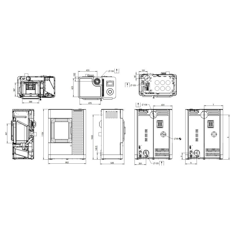 Kombiofen Pellet & Scheitholz Austroflamm Mo Duo Cook - 9,4 kW