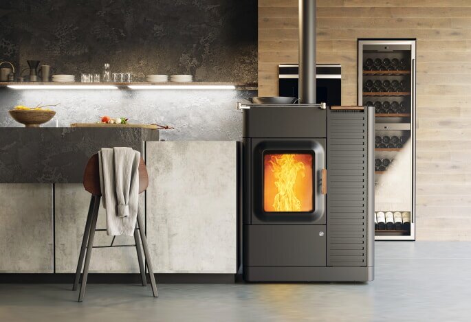 Kombiofen Pellet & Scheitholz Austroflamm Mo Duo Cook - 9,4 kW