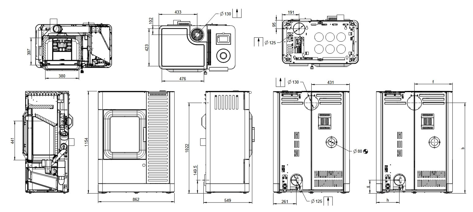 Kombiofen Pellet & Scheitholz Austroflamm Mo Duo Cook - 9,4 kW