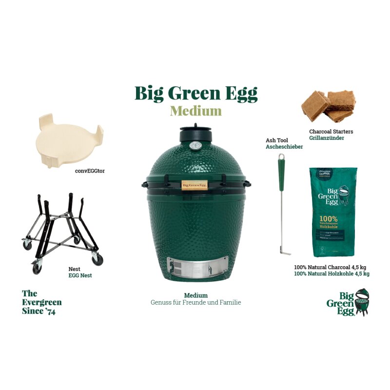 Keramikgrill Big Green Egg - Medium Starter- Set 50 Jahre Edition - Jubiläums- Set