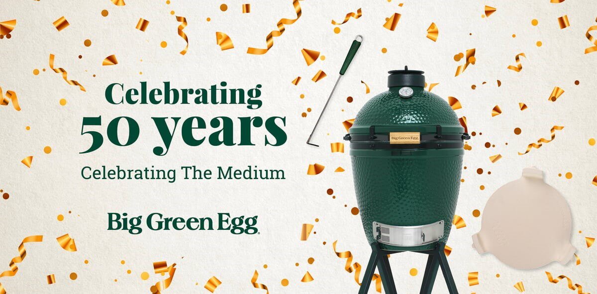Keramikgrill Big Green Egg - Medium Starter- Set 50 Jahre Edition - Jubiläums- Set