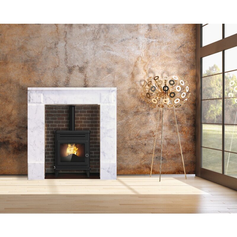 Pelletofen Edilkamin LILLE 7 Evo - 6,5 kW -  Gusseisen schwarz mit Riffelung