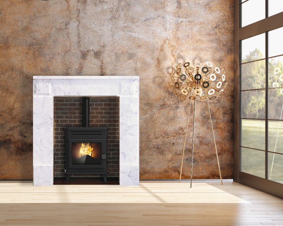 Pelletofen Edilkamin LILLE 7 Evo - 6,5 kW -  Gusseisen schwarz mit Riffelung