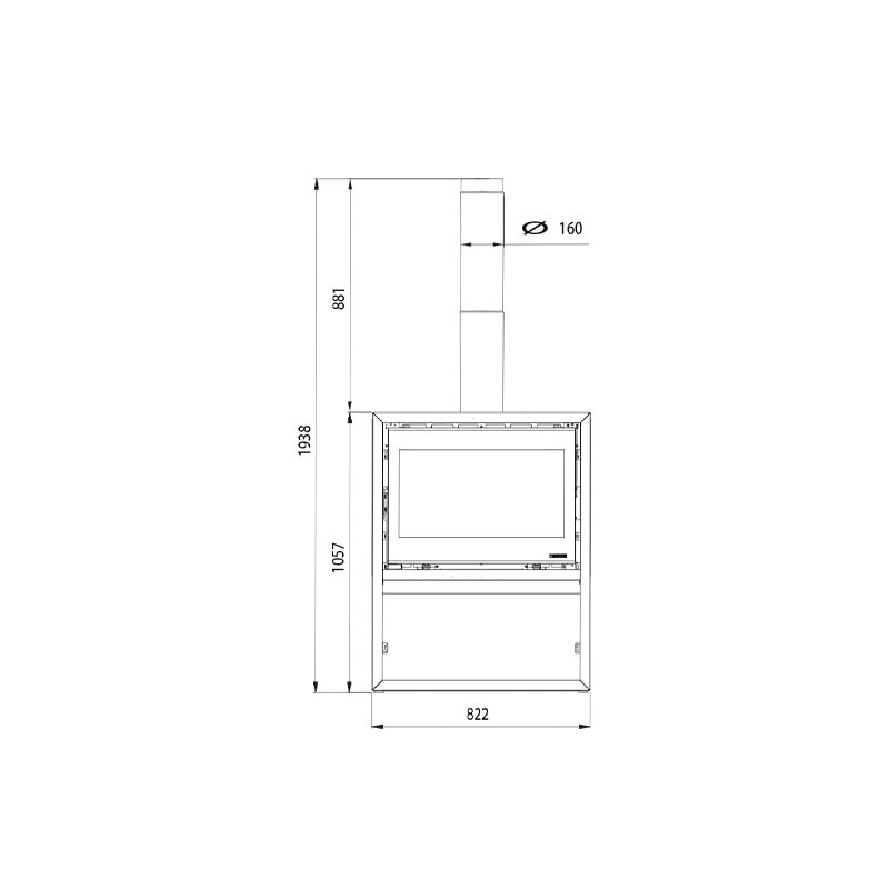 Kaminofen La Nordica Prestige Line - Dante 5.0 con Portalegna (Holzfach) - 12,4 kW