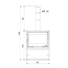 Kaminofen La Nordica Prestige Line - Dante 5.0 con Portalegna (Holzfach) - 12,4 kW