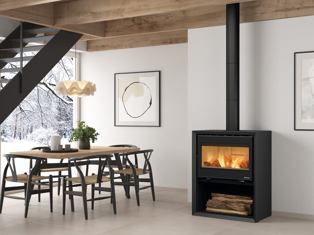 Kaminofen La Nordica Prestige Line - Dante 5.0 con Portalegna (Holzfach) - 12,4 kW