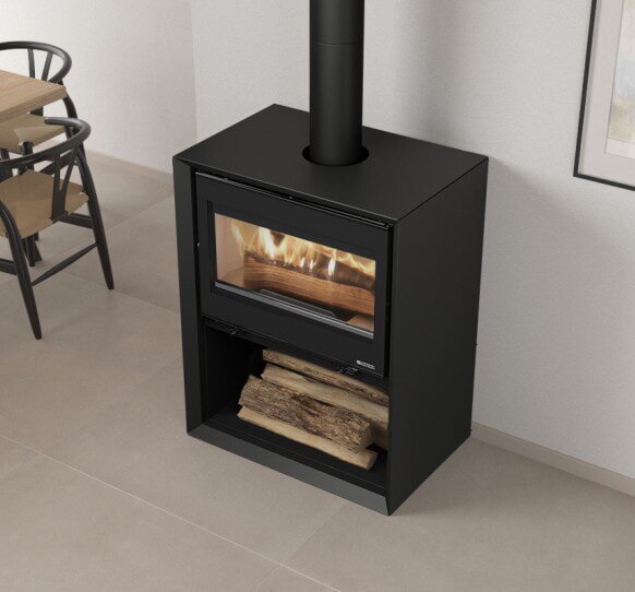 Kaminofen La Nordica Prestige Line - Dante 5.0 con Portalegna (Holzfach) - 12,4 kW