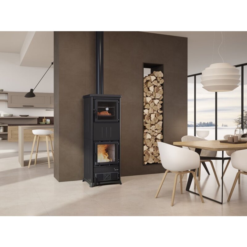 Kaminofen La Nordica Prestige Line - Nova Forno - 11,8 kW - Stahl Schwarz
