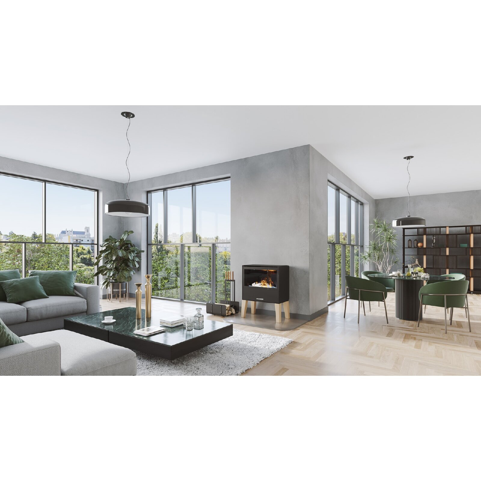 Elektrischer Kaminofen (Wasserdampf) Oranier e-Ziva