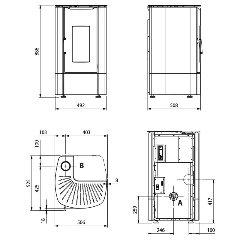 Pelletofen La Nordica Extraflame Prestige Line - Angy Top - 7 kW