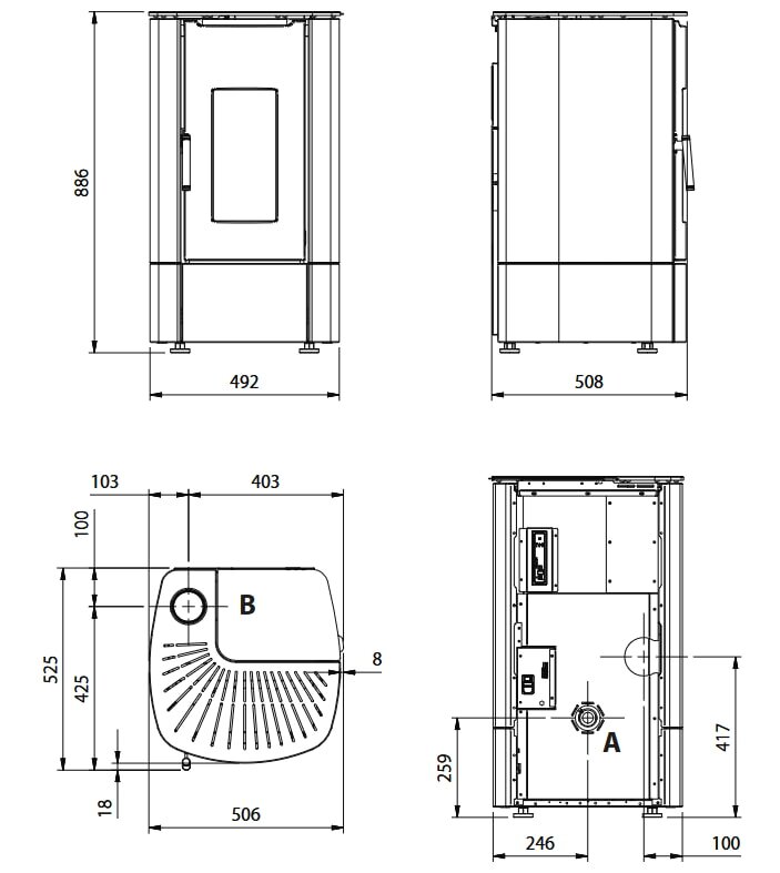 Pelletofen La Nordica Extraflame Prestige Line - Angy Top - 7 kW