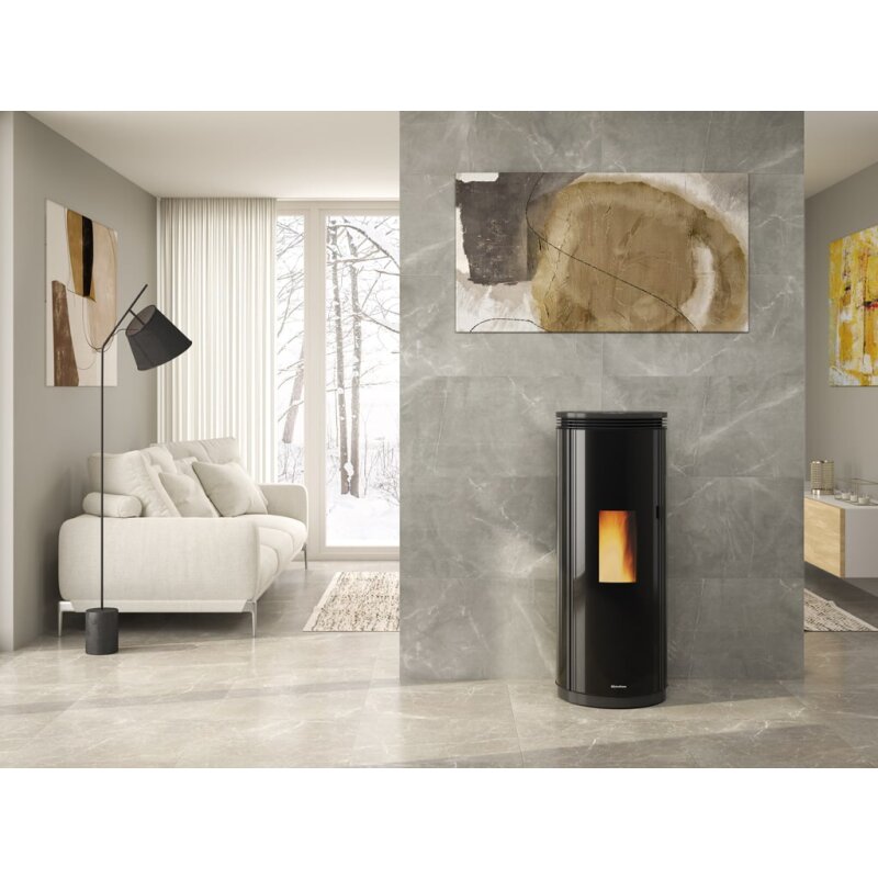 Pelletofen La Nordica Extraflame Prestige Line - Pamela Crystal BLSC Glas - 8 kW - Schwarz