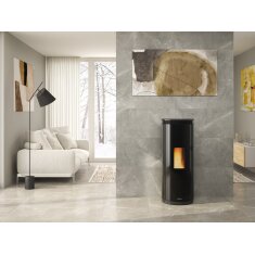 Pelletofen La Nordica Extraflame Prestige Line - Pamela Crystal BLSC Glas - 8 kW - Schwarz