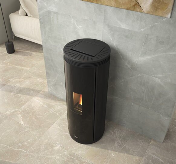 Pelletofen La Nordica Extraflame Prestige Line - Pamela Crystal BLSC Glas - 8 kW - Schwarz