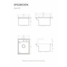 Vivandio Outdoor Spüle MC mit versenkbarer Armatur - schwarz