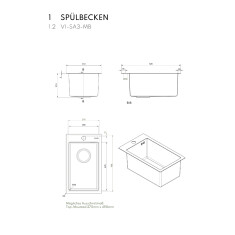 Vivandio quub Cocktailstation mit K&uuml;hlschrank und Sp&uuml;le, Schwarz