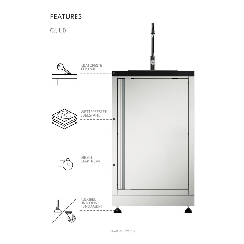 Vivandio quub - mobile Outdoorküche mit Kochfeld - schwarz