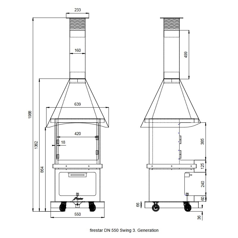 Gartenkamin/ Grill Firestar DN 550 Swing (3. Generation)