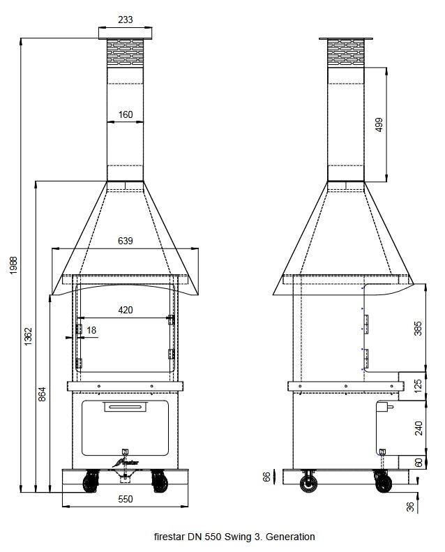 Gartenkamin/ Grill Firestar DN 550 Swing (3. Generation)