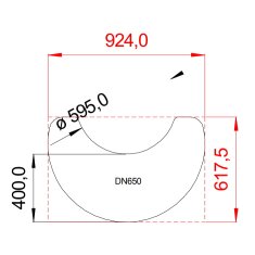 Firestar Vorlegeplatte Edelstahl gebürstet für DN 650 Swing