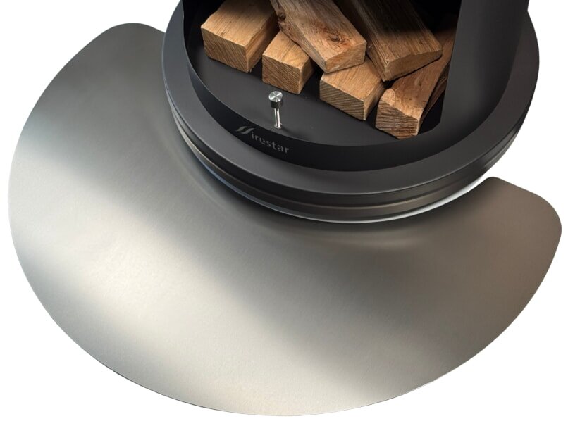 Firestar Vorlegeplatte Edelstahl gebürstet für DN 700 Swing + Swing Glas